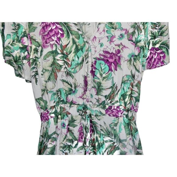 Anthropologie Sunday Mi Amor Maxi Dress Size XS Short Sleeve Floral Tiered Boho - Picture 5 of 12